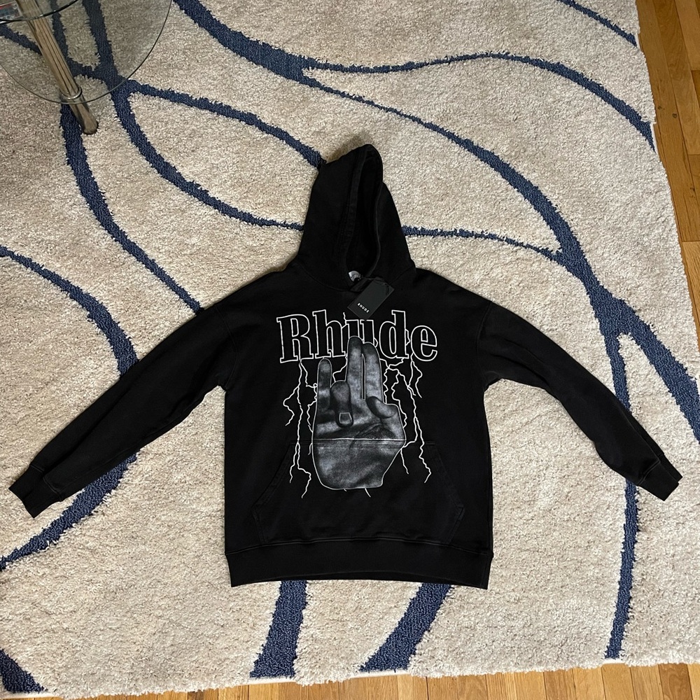 Rhude hoodie with tags and ready for shipping used once still has tag 🏷️ on it